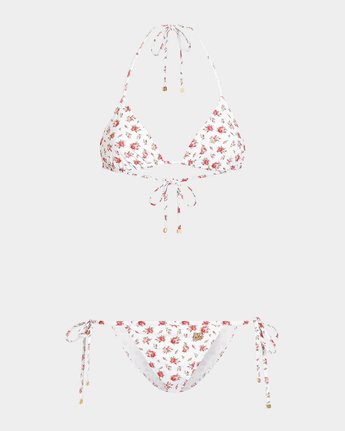 Dolce & Gabbana Rose Triangle Two-Piece Swimsuit