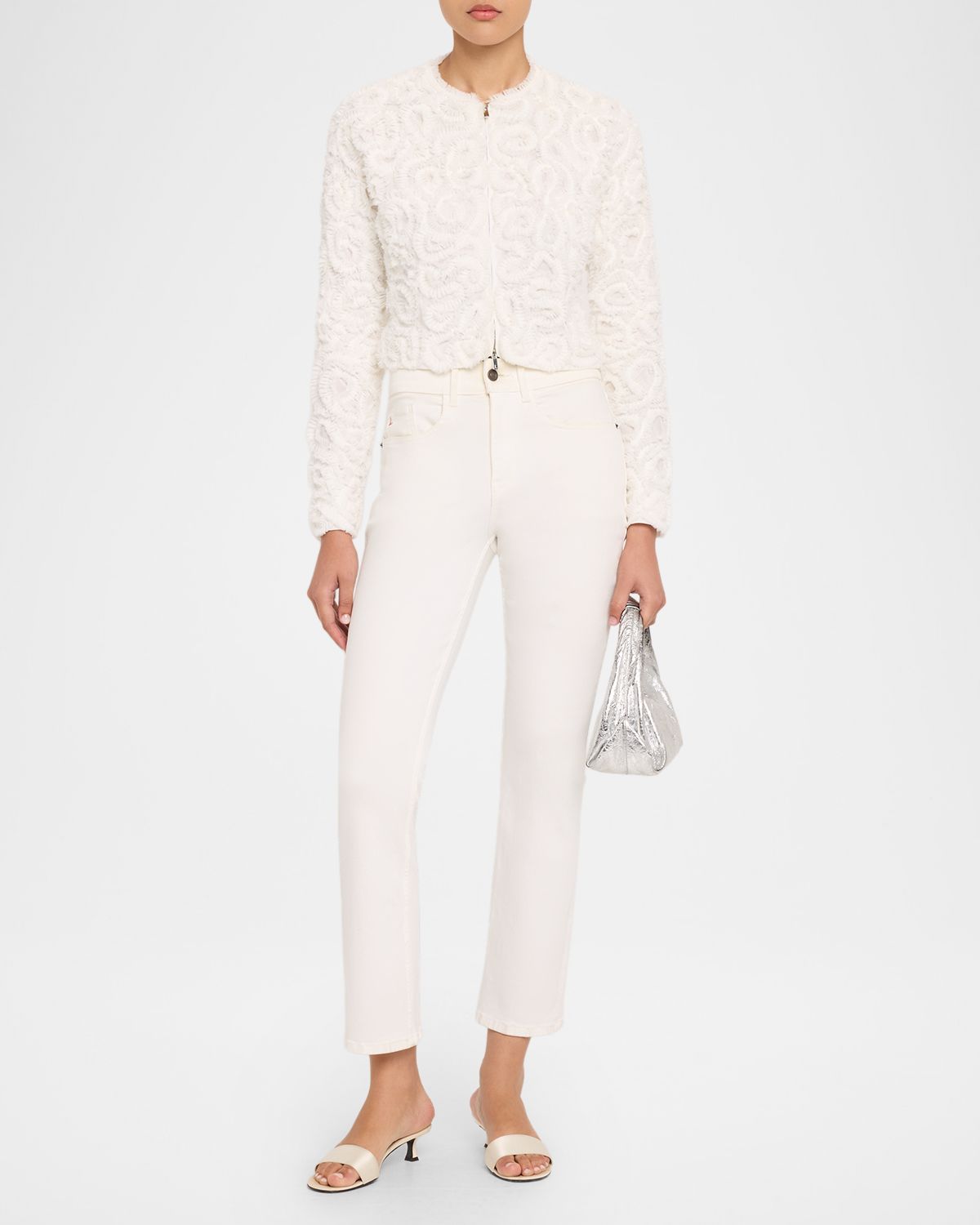 Lafayette 148 New York Ruffle Zip-Front Jacket