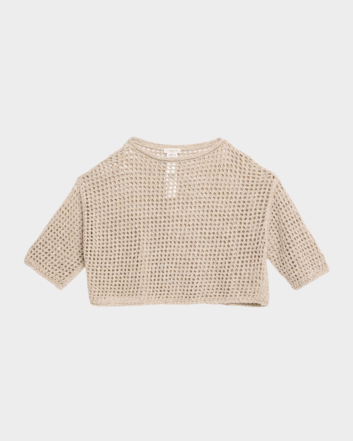 Lafayette 148 New York Oversized Open-Stitch Crop Sweater