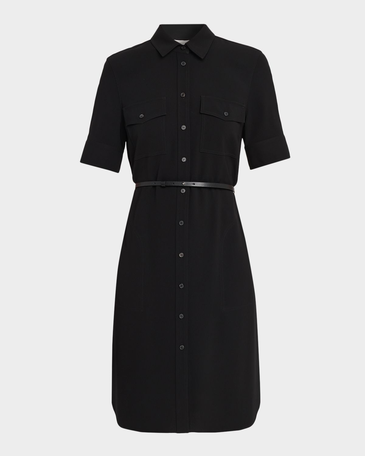 Lafayette 148 New York Belted Finesse Crepe Shirtdress