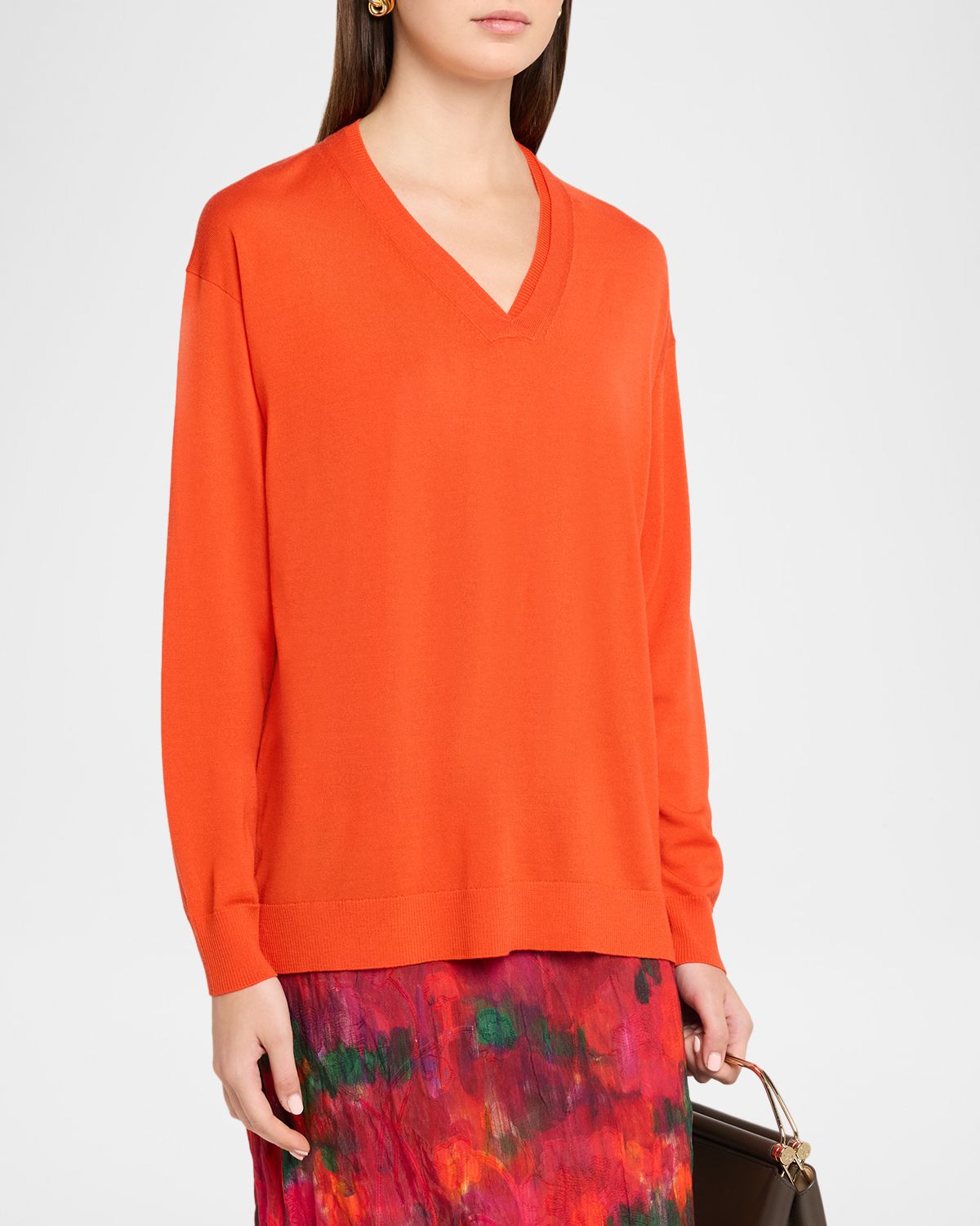 Lafayette 148 New York V-Neck Merino Wool Knit Sweater | Thumbnail 4 Lafayette 148 New York V-Neck Merino Wool Knit Sweater | Thumbnail 4