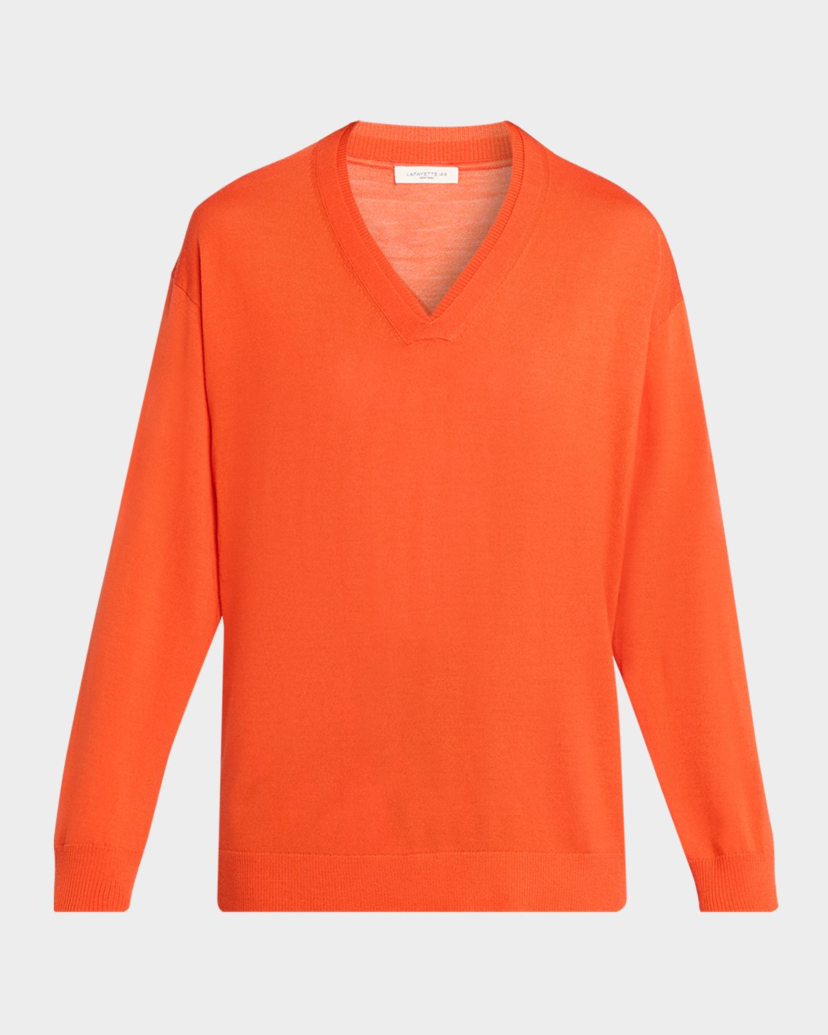 Lafayette 148 New York V-Neck Merino Wool Knit Sweater