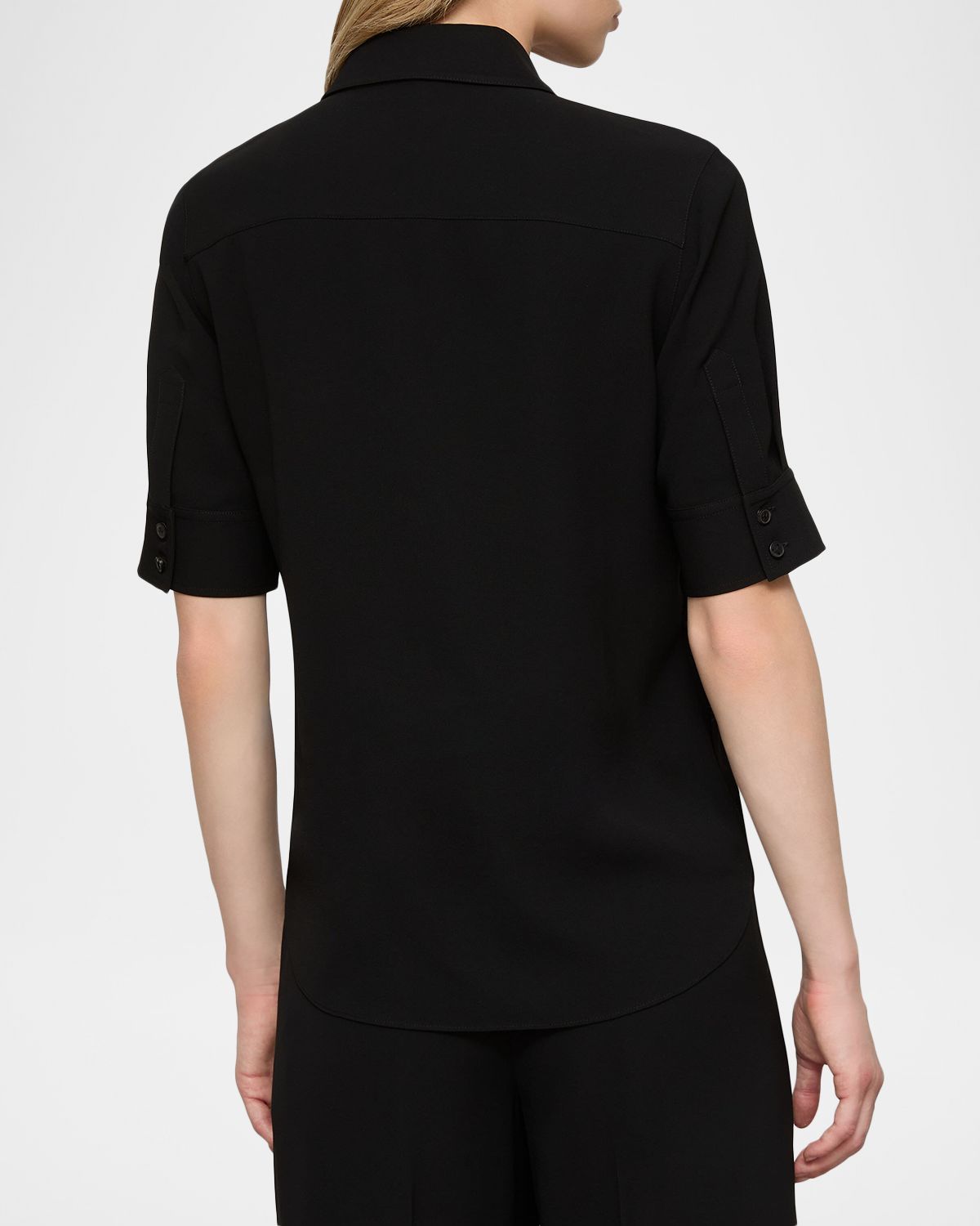 Lafayette 148 New York Button-Down Finesse Crepe Shirt