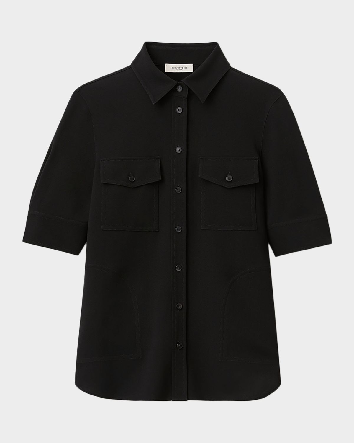 Lafayette 148 New York Button-Down Finesse Crepe Shirt