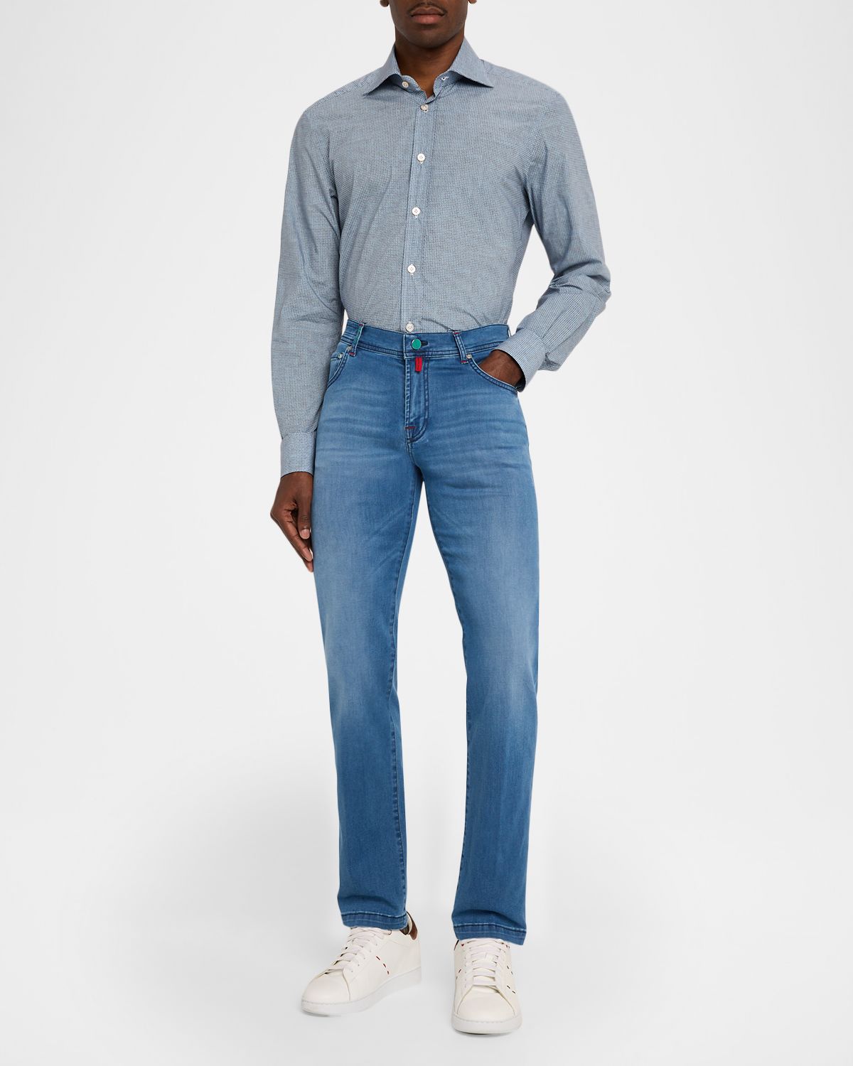 Kiton Men 's Slim Straight-Leg Denim Jeans | Thumbnail 5 Kiton Men 's Slim Straight-Leg Denim Jeans | Thumbnail 5