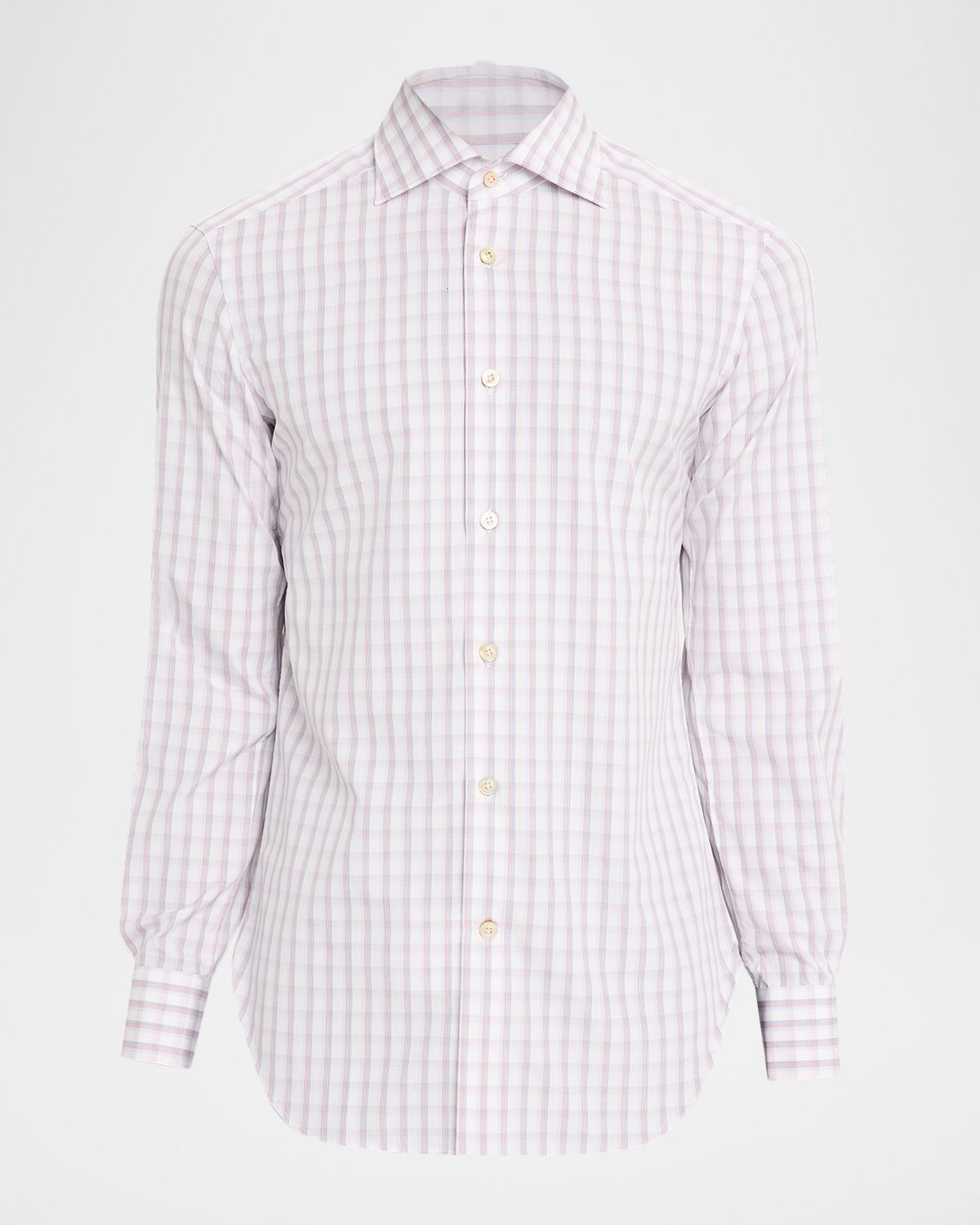 Kiton Men 's Cotton Plaid Button-Down Shirt