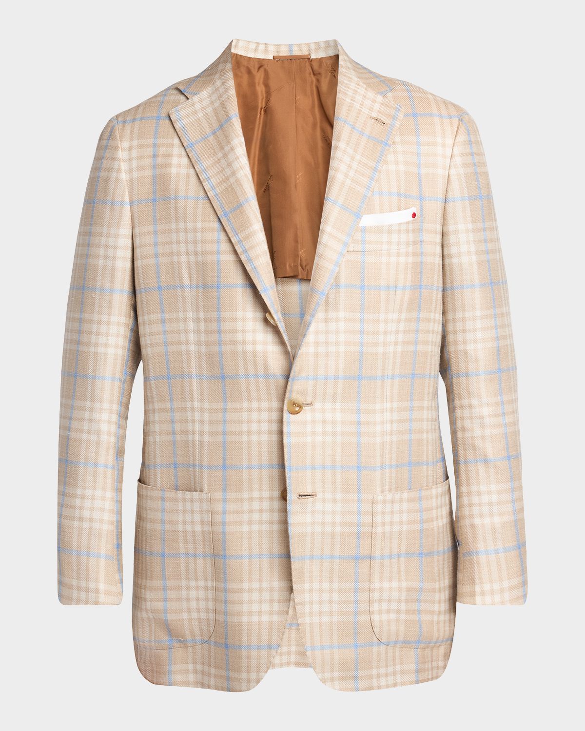 Kiton Men 's Plaid Cashmere-Blend Single-Breasted Blazer