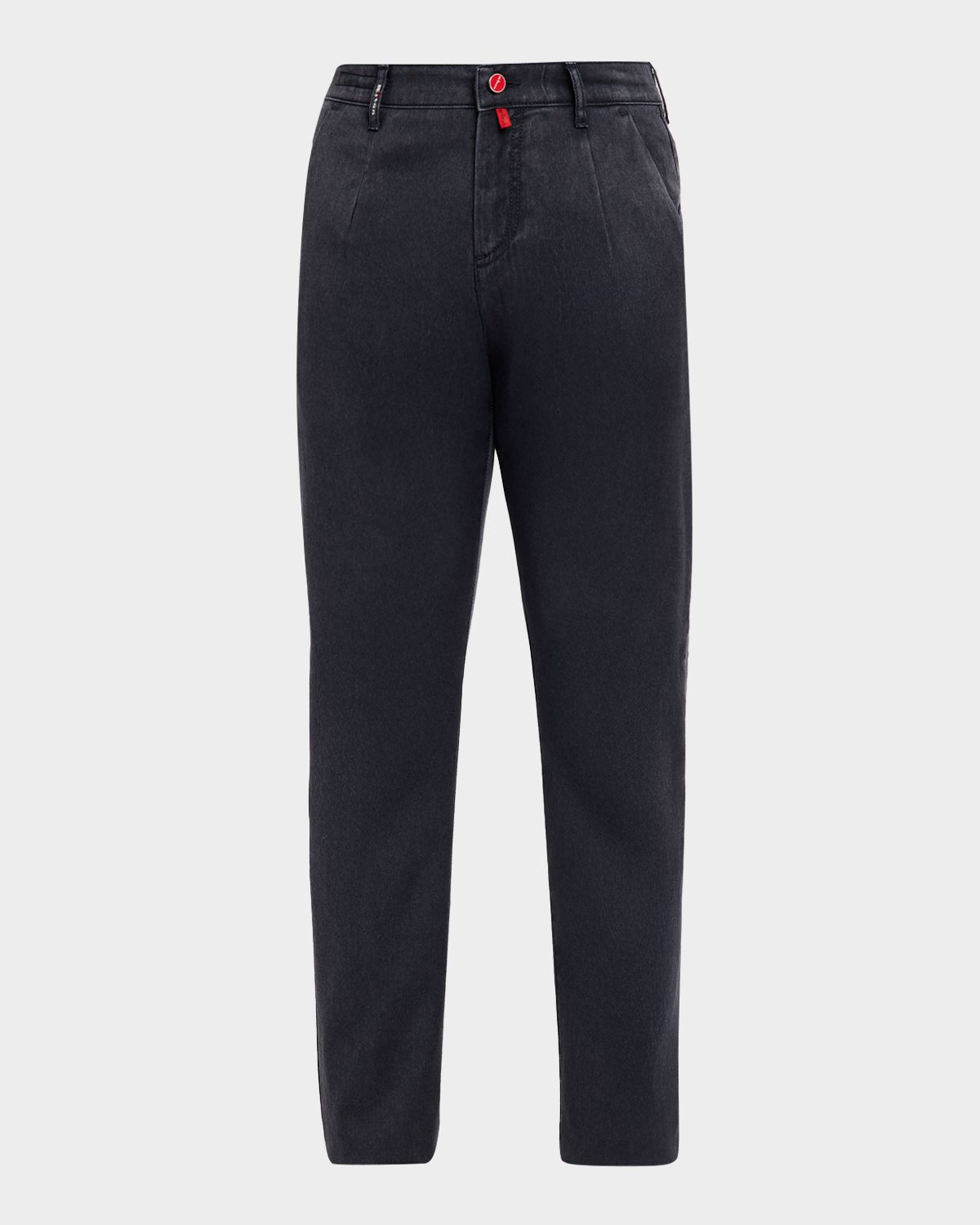 Kiton Men 's Washed Wool Pleated Flat Front Pants