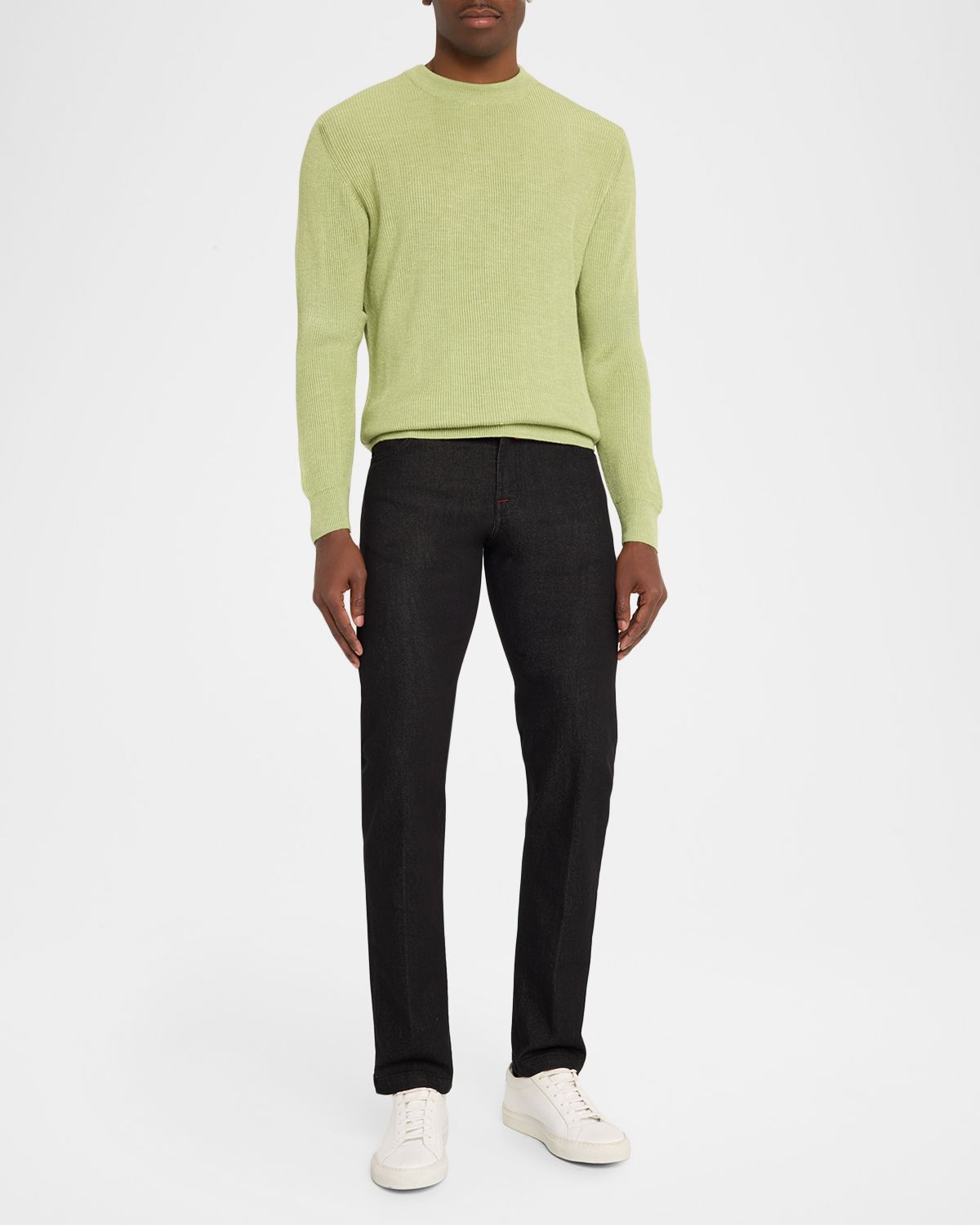 Kiton Men 's Black Denim Slim-Fit Pants