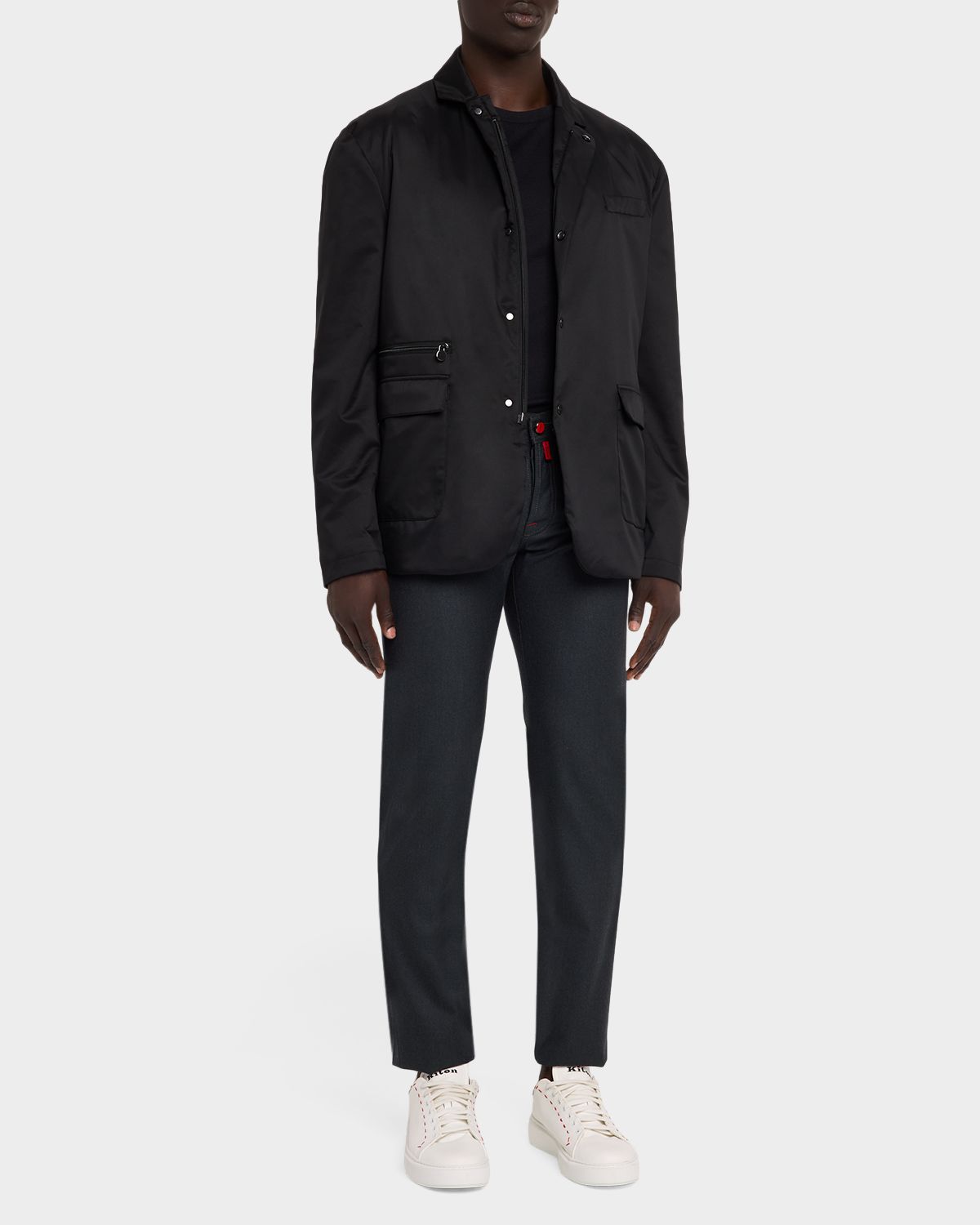 Kiton Men 's Wool Full-Zip Shirt Jacket
