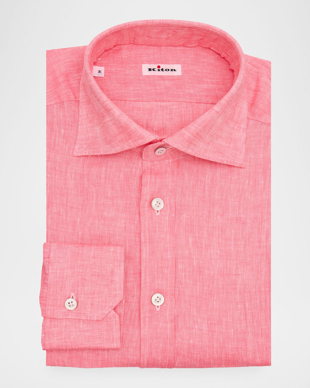 Kiton Men 's Linen Button-Down Shirt