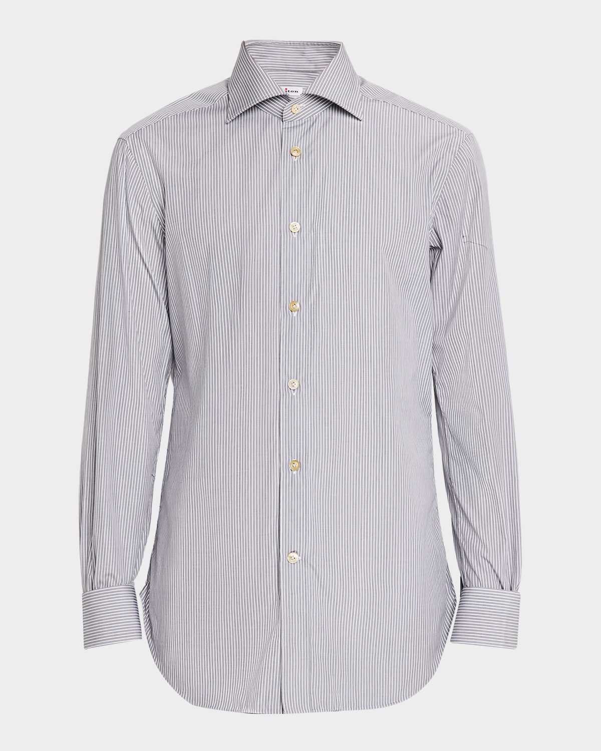 Kiton Men 's Micro-Stripe Cotton Shirt | Thumbnail 6 Kiton Men 's Micro-Stripe Cotton Shirt | Thumbnail 6