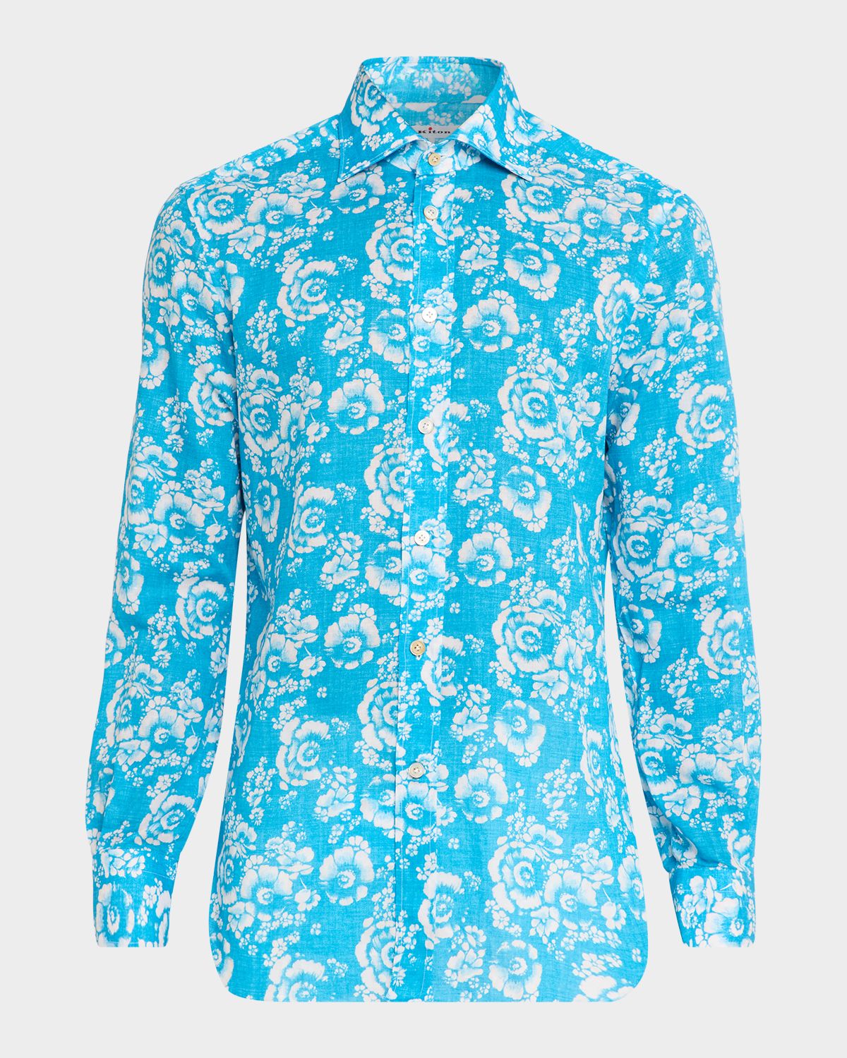 Kiton Men 's Cotton Floral Classic Fit Button-Down Shirt