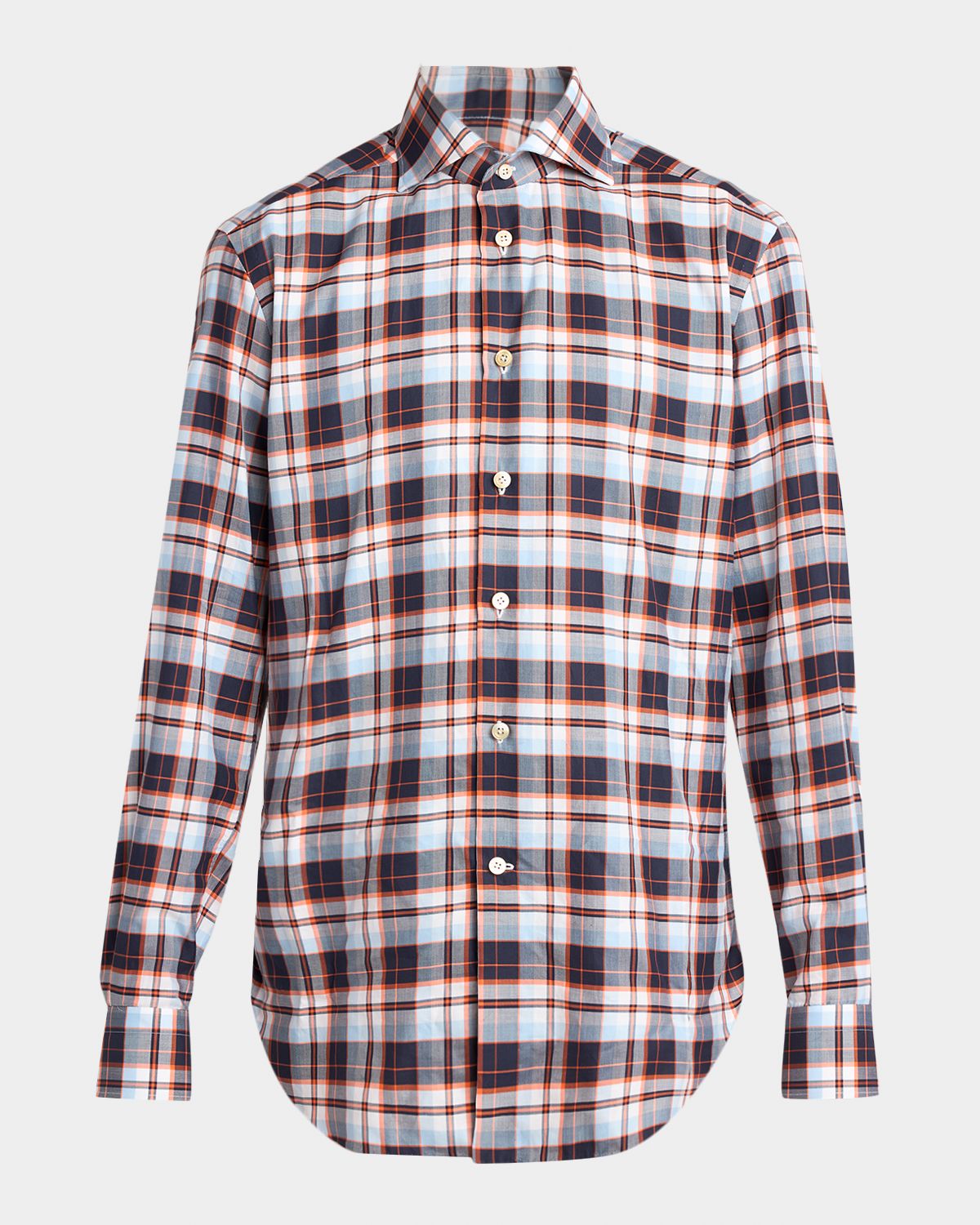 Kiton Men 's Check Cotton Button-Down Shirt