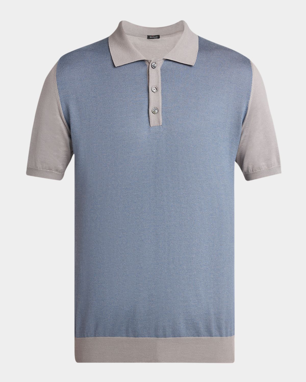 Kiton Men 's Cotton Knit Textured-Front Polo Shirt