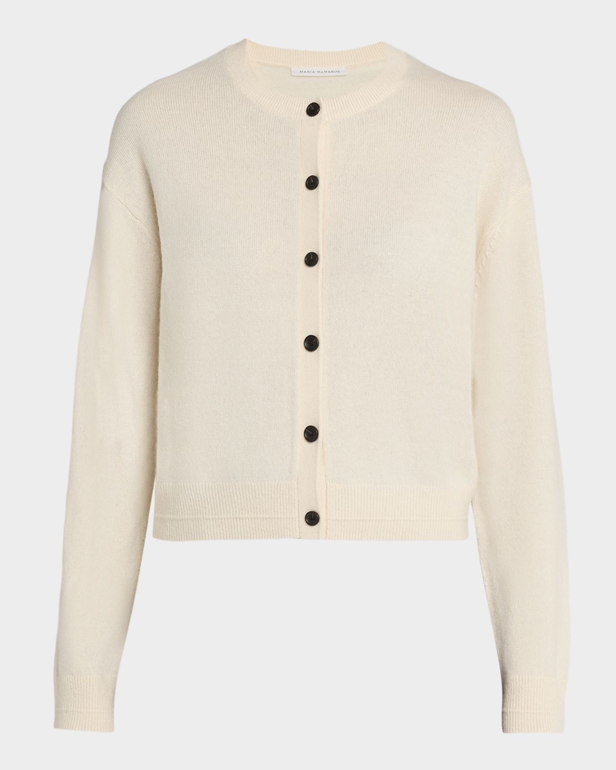 MARIA MCMANUS Drop-Shoulder Cashmere Crewneck Cardigan