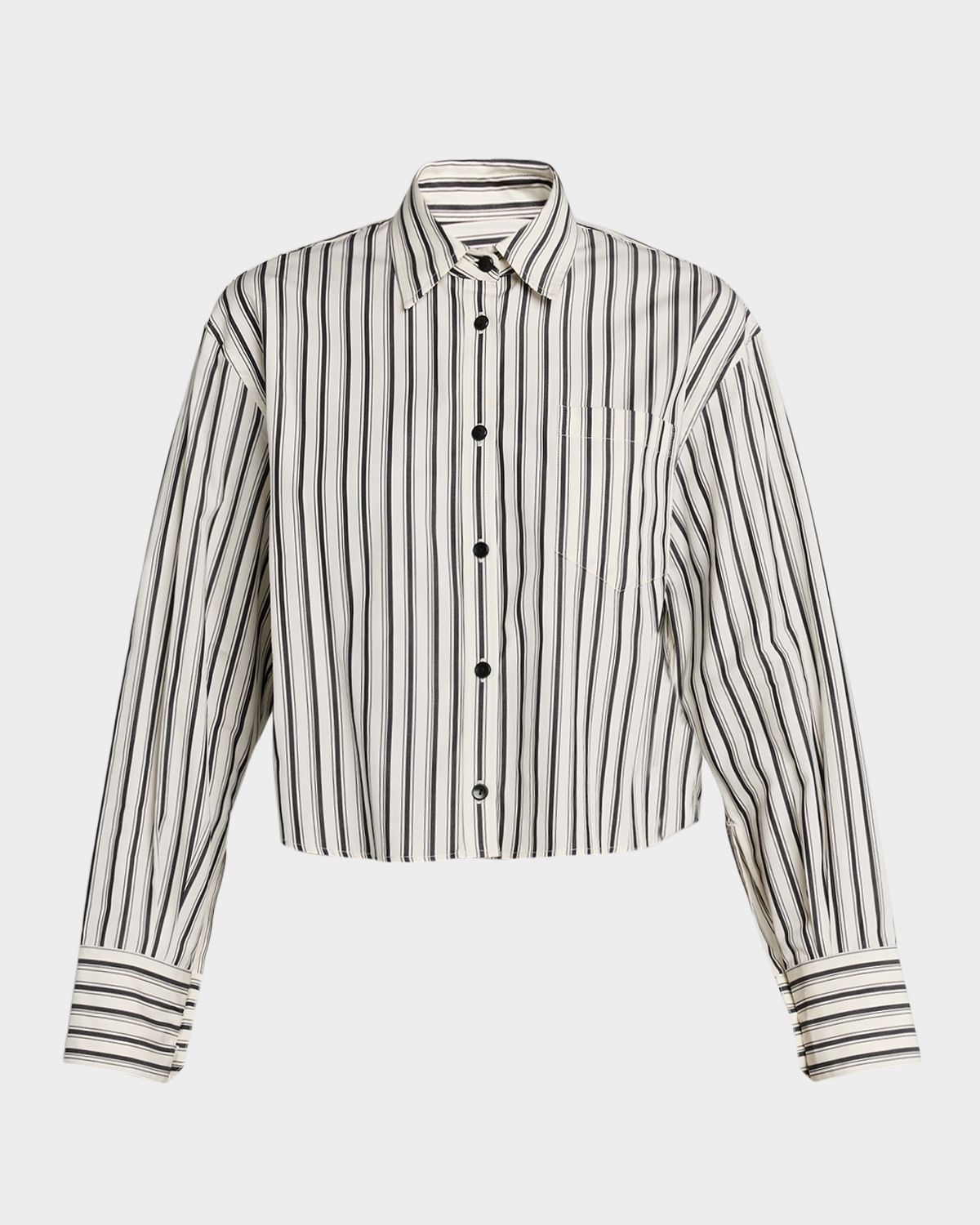 MARIA MCMANUS Striped Cotton Crop Button-Down Shirt
