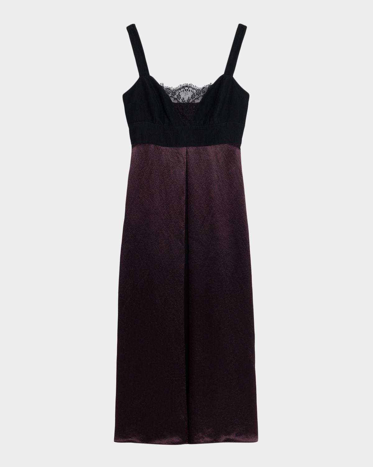 MARIA MCMANUS Sleeveless Lace Bustier Silk Midi Dress