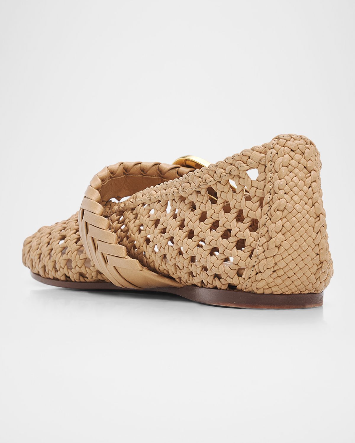 Zimmermann Alchemy Woven Leather Ballerina Flats