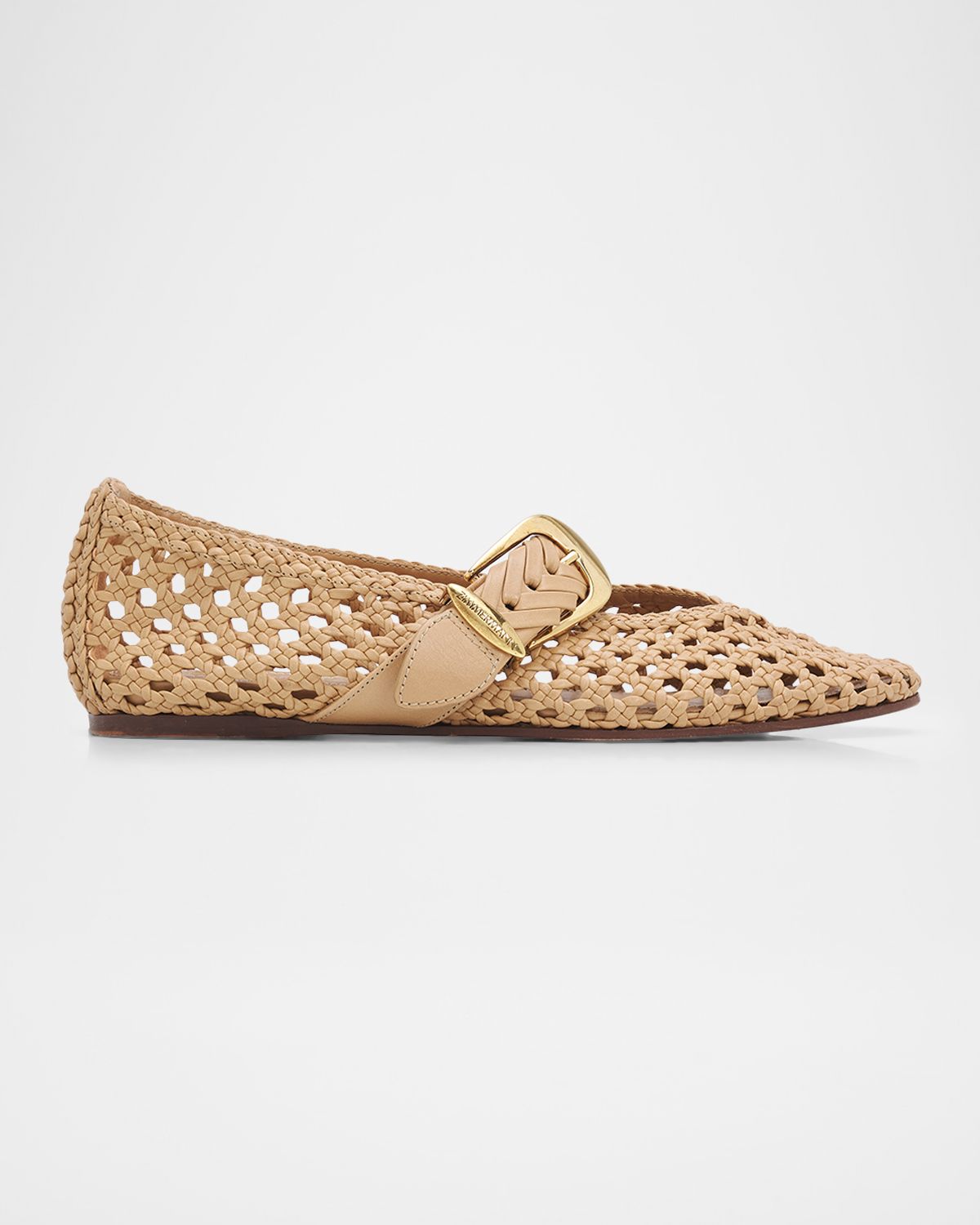 Zimmermann Alchemy Woven Leather Ballerina Flats