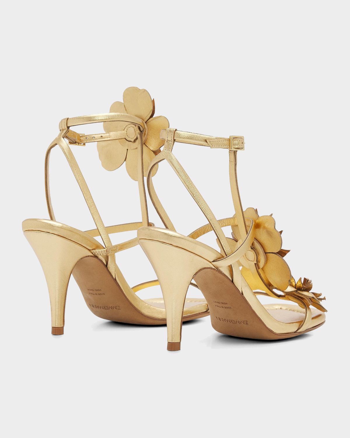 Zimmermann 85mm Belara Metallic Leather Sandals