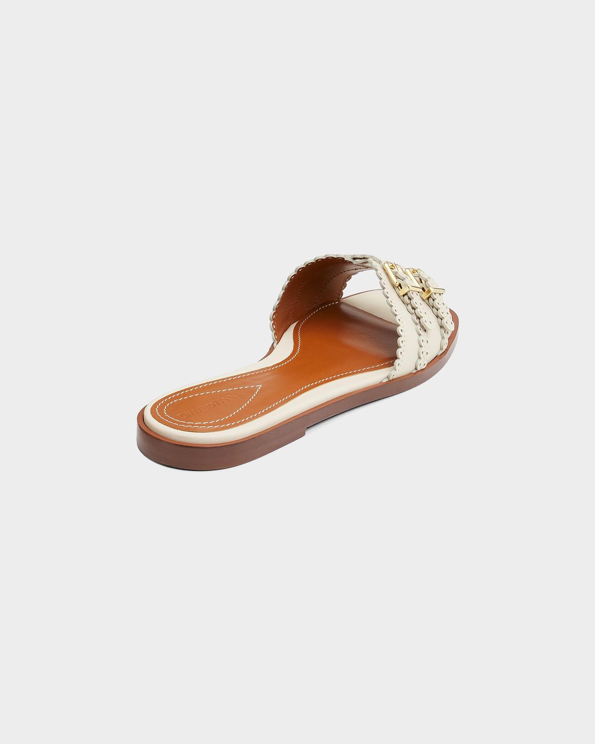 Zimmermann Goldie Buckle-Detail Leather Slide Sandals