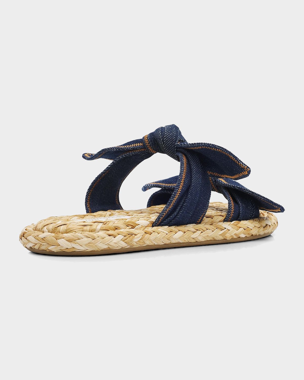 Zimmermann Carousel Denim & Raffia Slides