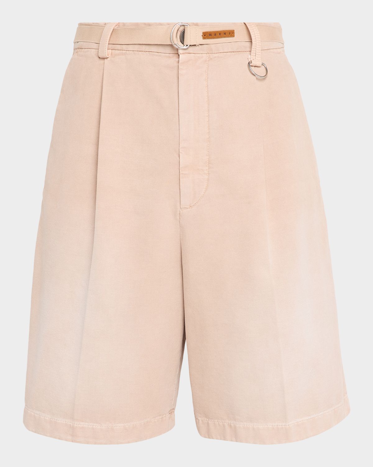 Marni Men 's Wide-Leg Belted D-Ring Bermuda Shorts