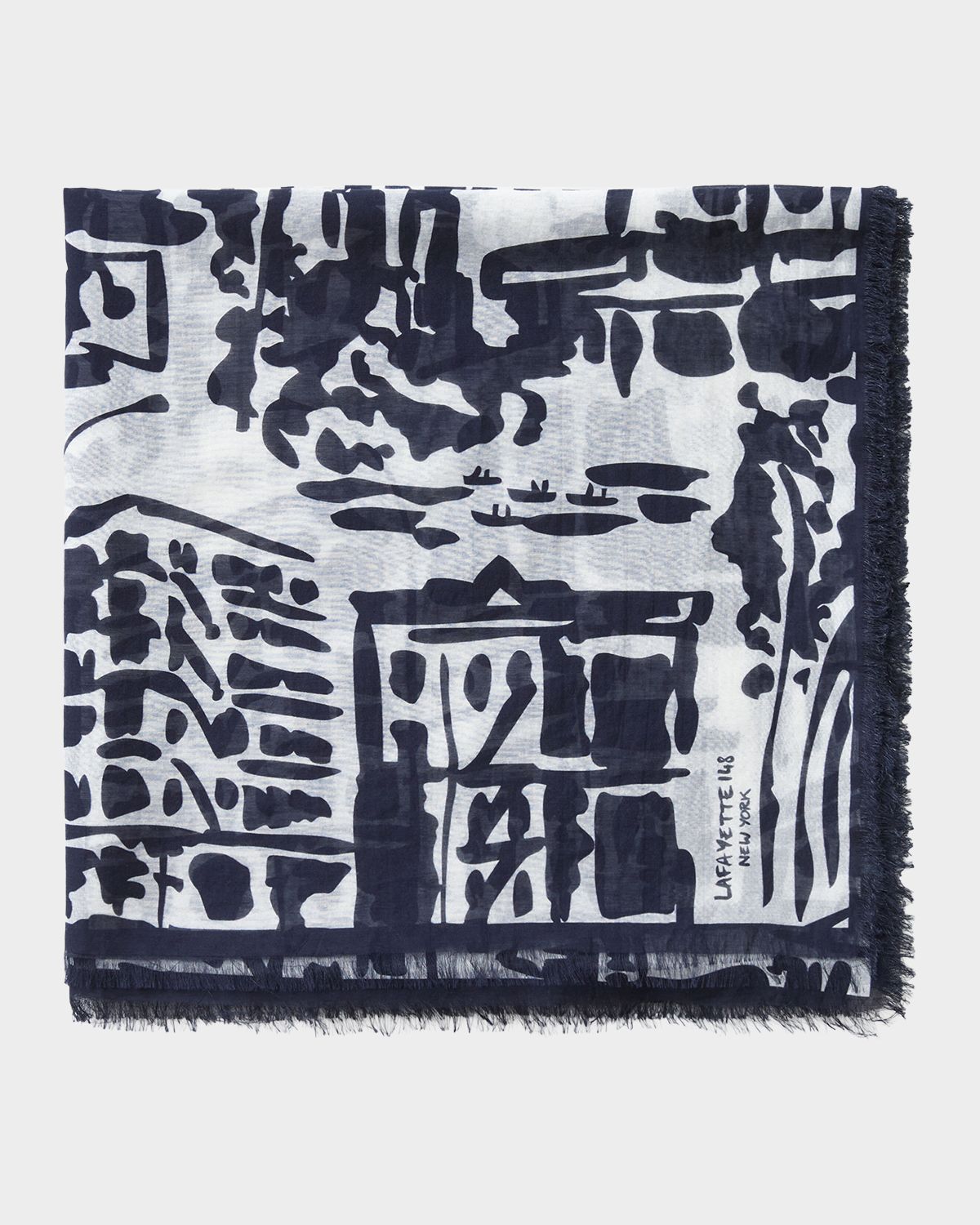 Lafayette 148 New York Cityscape-Print Square Scarf