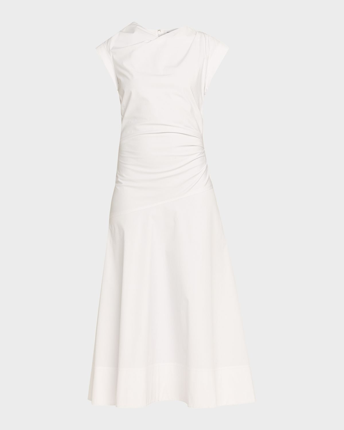 Veronica Beard Lisette Drop-Waist Stretch Cotton Midi Dress | Thumbnail 6