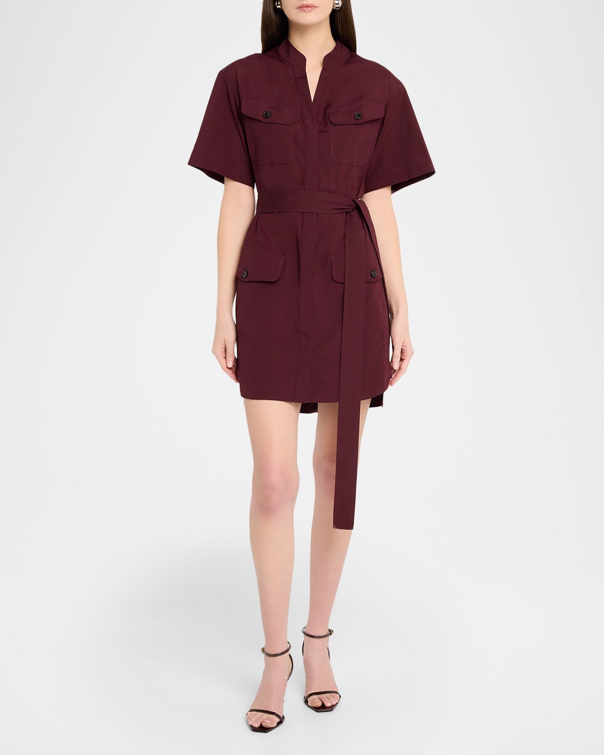 A.L.C. Quinn Short-Sleeve Twill Shirtdress