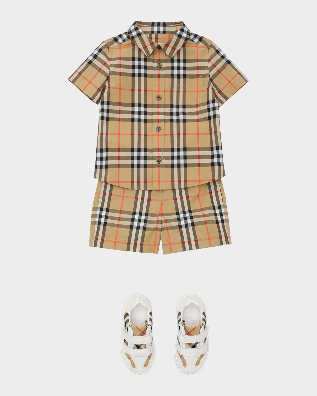 Burberry Boy 's Oscar Check Cotton Shorts, Size 6M-3