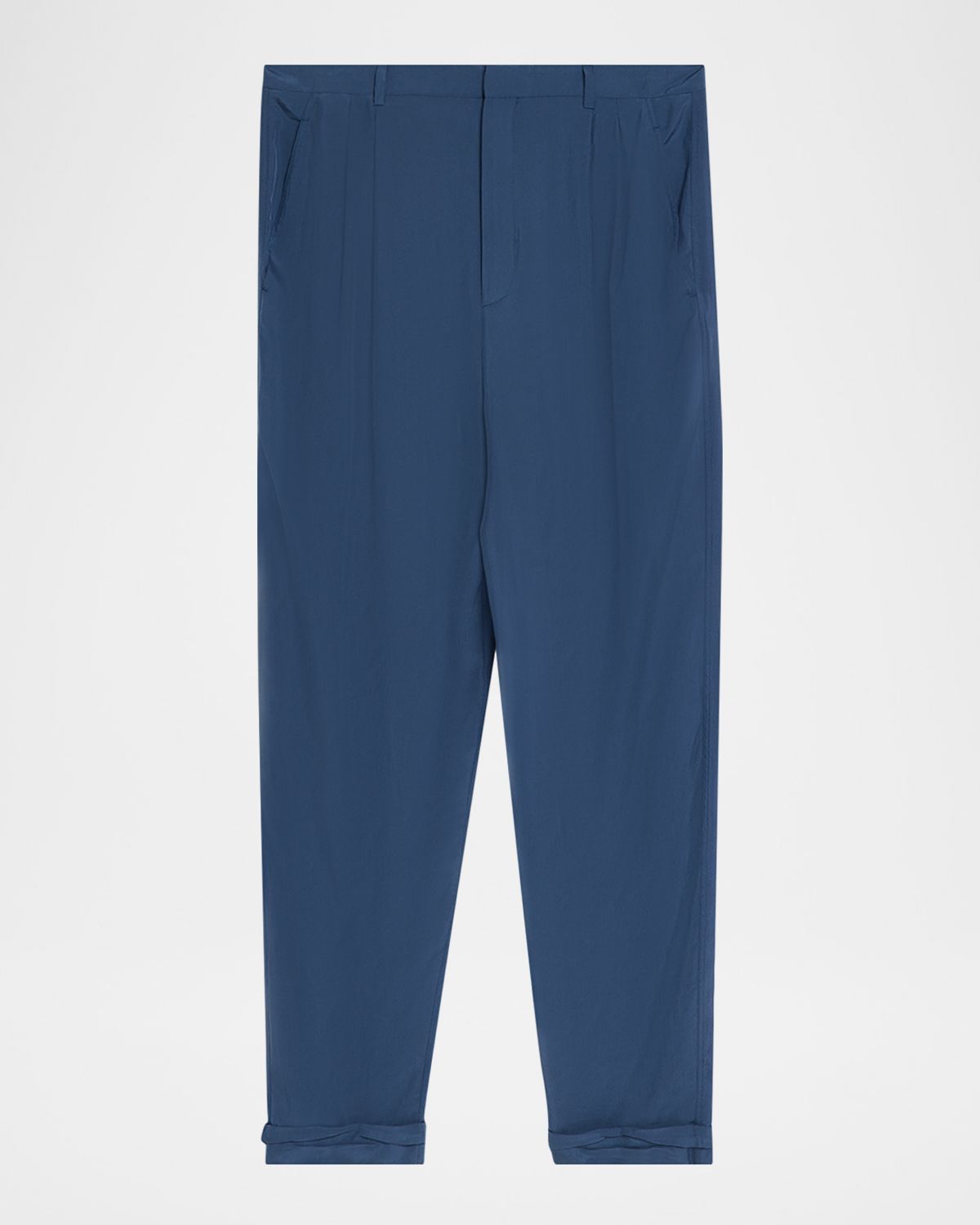 Saint Laurent Men 's Silk Habotai Pleated Trousers | Thumbnail 6 Saint Laurent Men 's Silk Habotai Pleated Trousers | Thumbnail 6