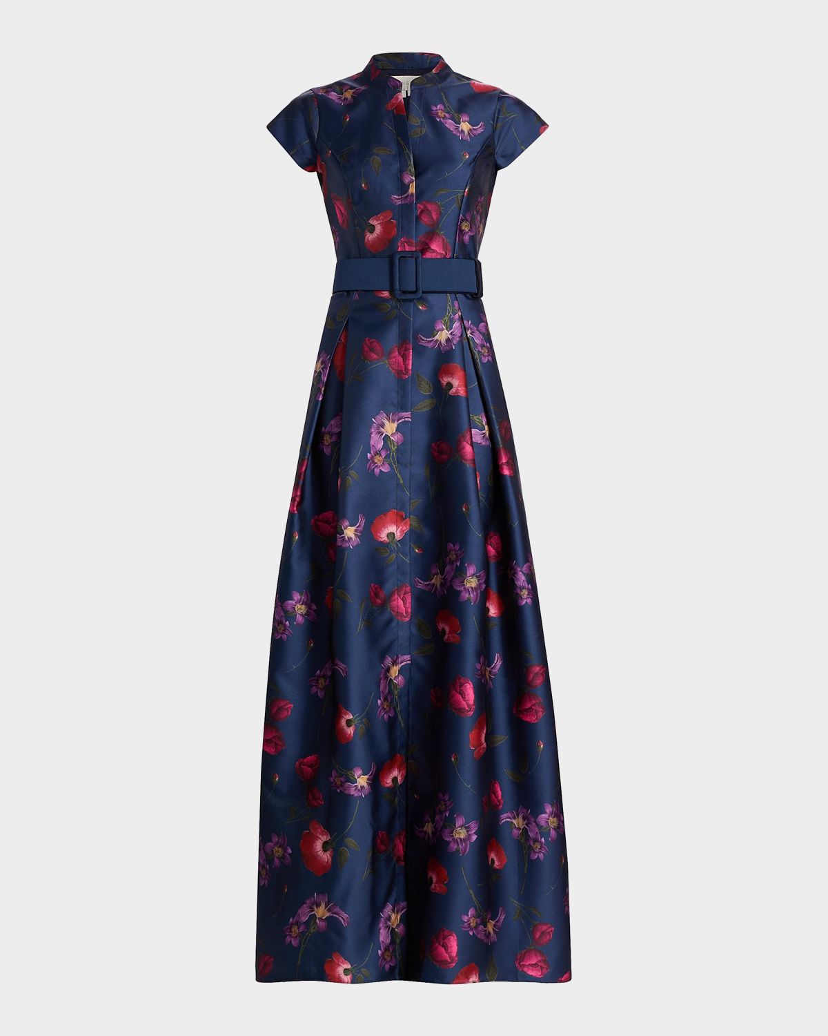 SACHIN BABI Marta Floral Mikado Belted Gown | Thumbnail 9