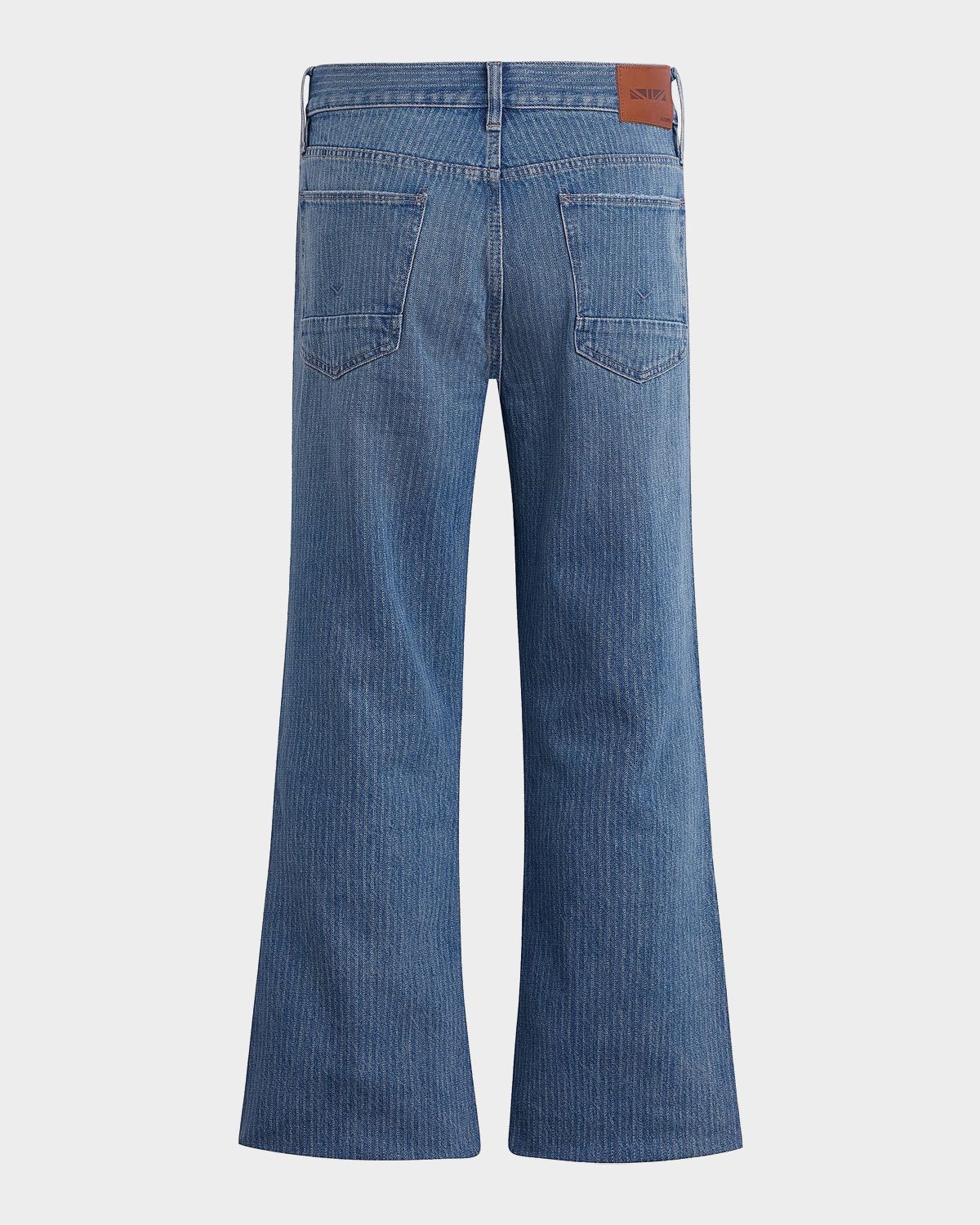 Hudson Hendrix Pinstripe-Denim Flared Wide-Leg Jeans