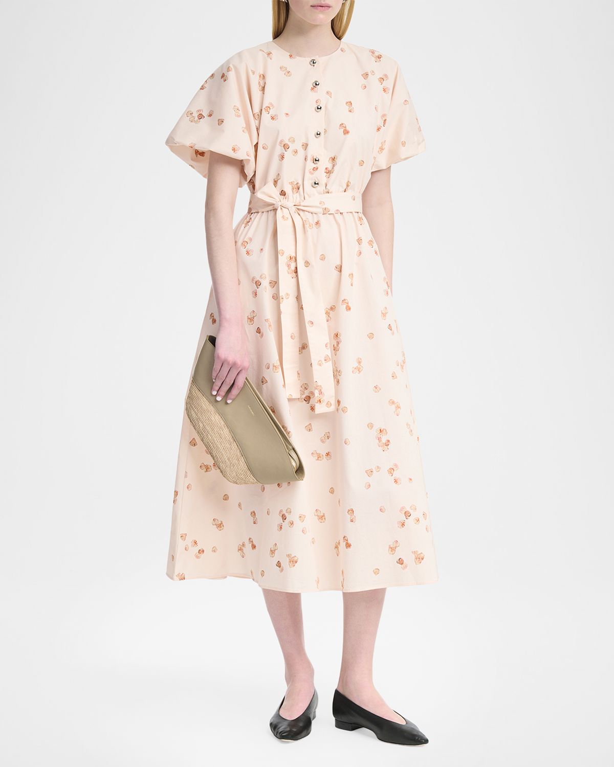 Altuzarra Paulina Floral-Print Waist-Tie Midi Dress