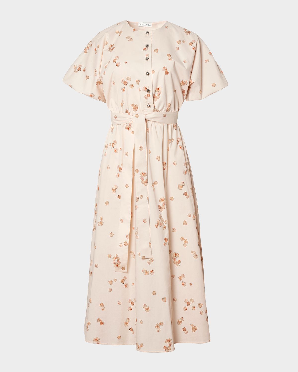 Altuzarra Paulina Floral-Print Waist-Tie Midi Dress