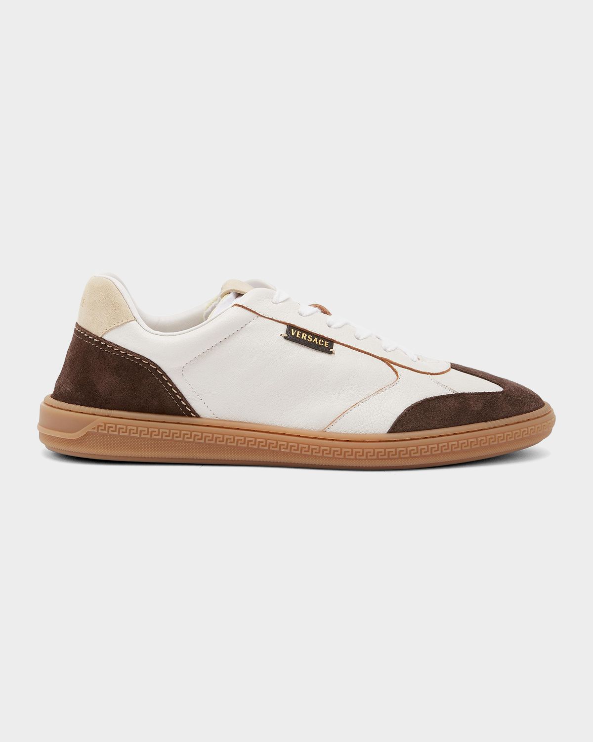 Versace Men 's Greca Court Nappa and Suede Sneakers | Thumbnail 6 Versace Men 's Greca Court Nappa and Suede Sneakers | Thumbnail 6