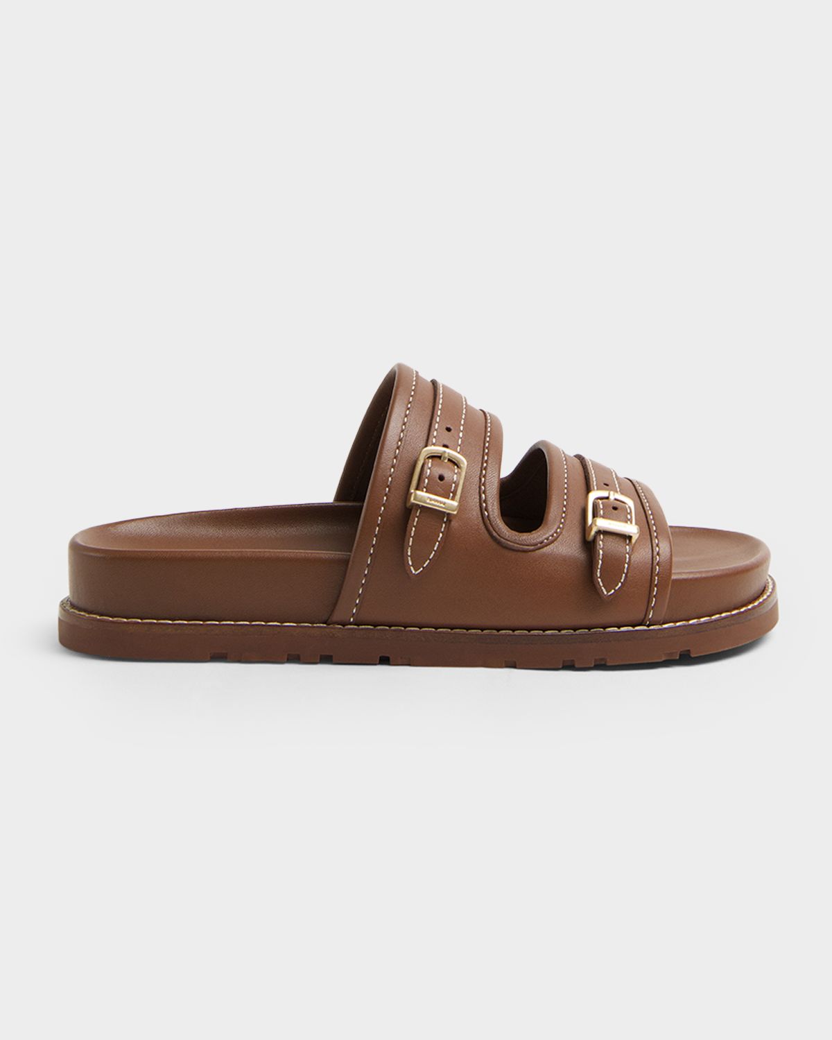 SIMKHAI Aura Leather Pool Slide Sandals