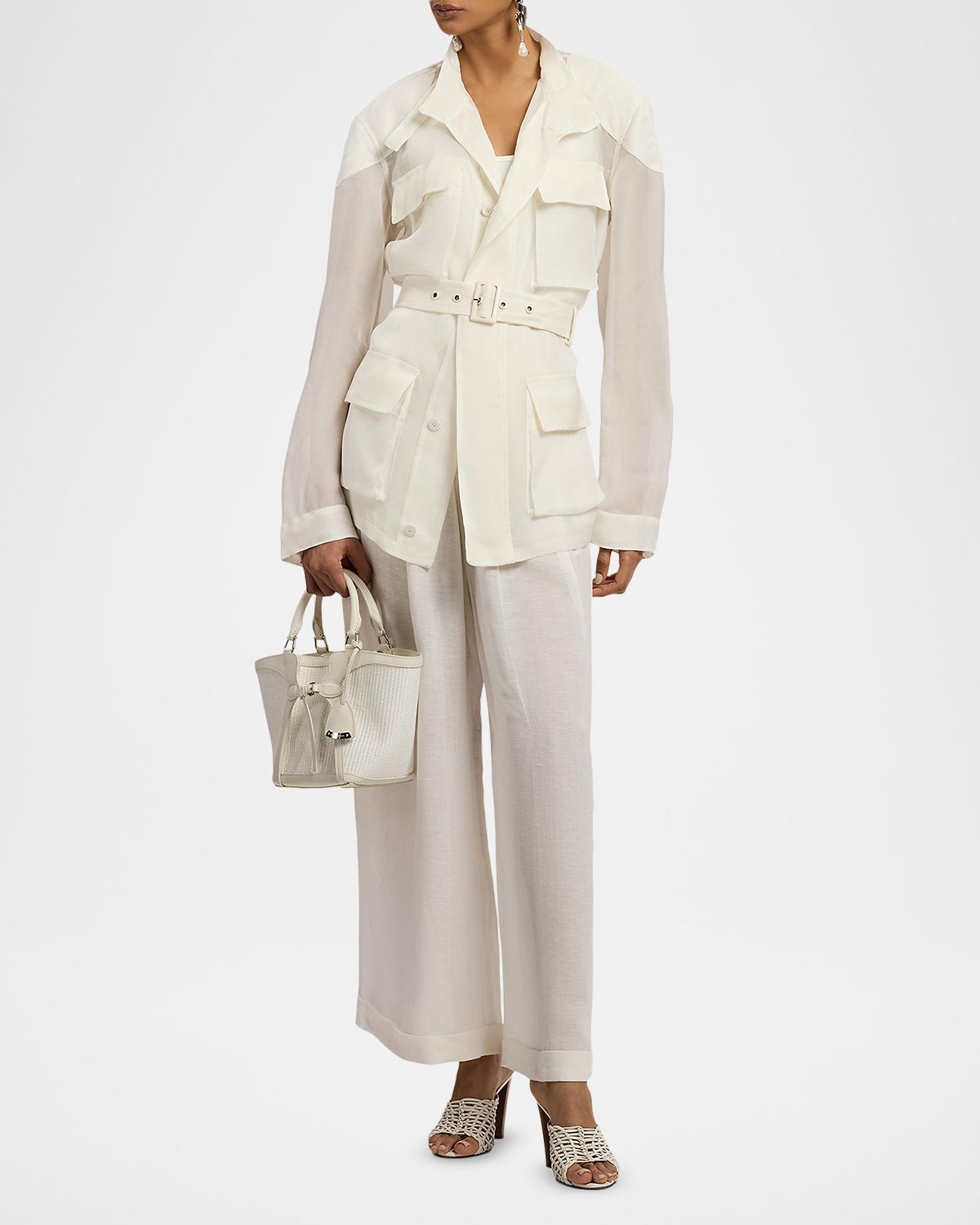 Ralph Lauren Collection Belted Silk Utility Jacket