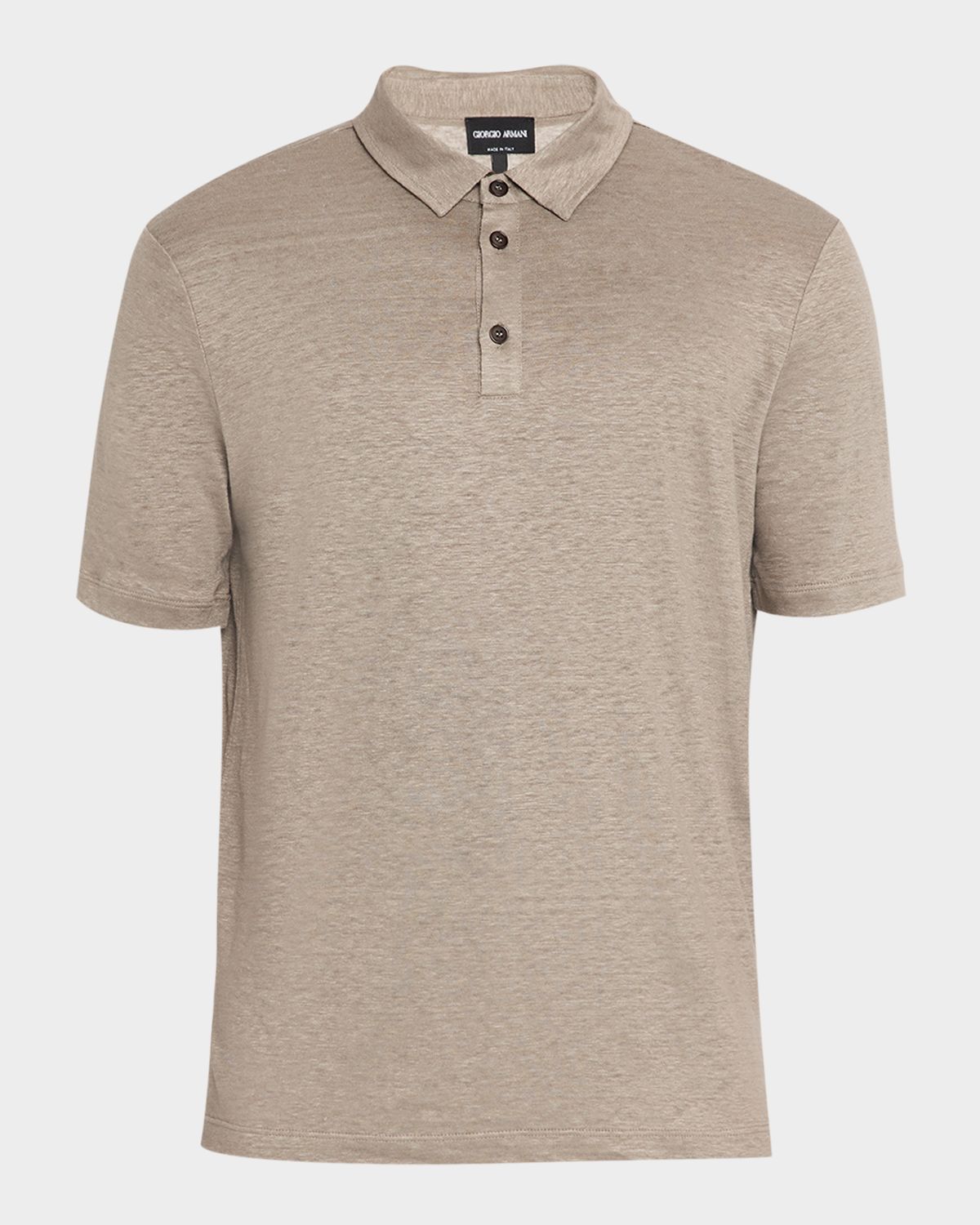 Giorgio Armani Men 's Solid Linen Polo Shirt