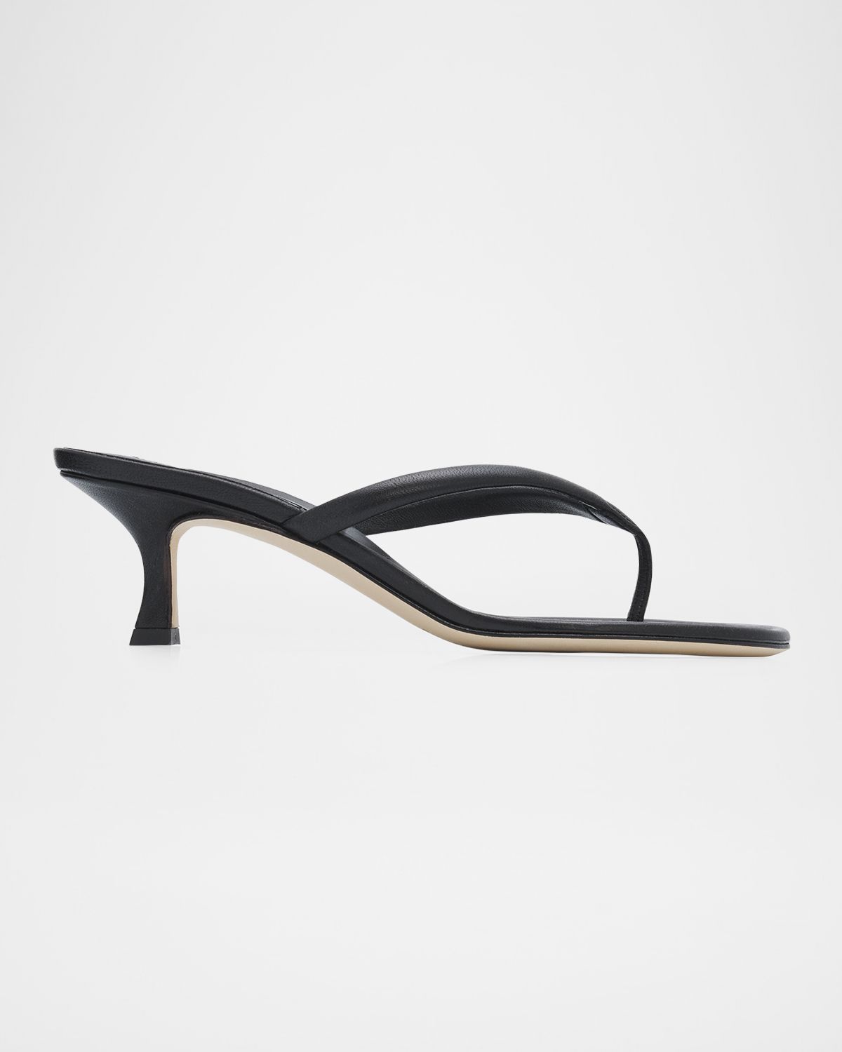 Manolo Blahnik 50mm Paterno Leather Thong Sandals
