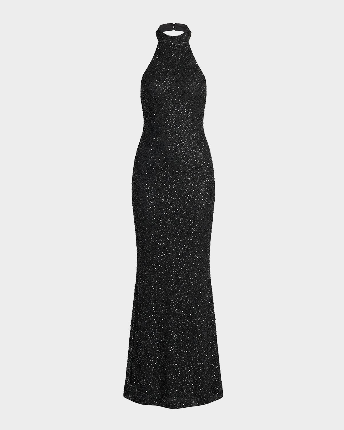 Mac Duggal Backless Beaded Halter Gown