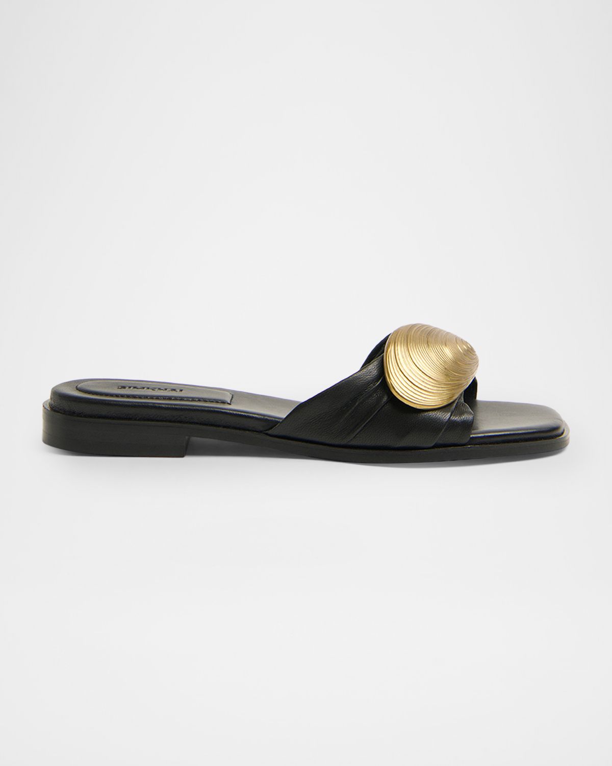 SIMKHAI Gigi Oyster Leather Slide Sandals