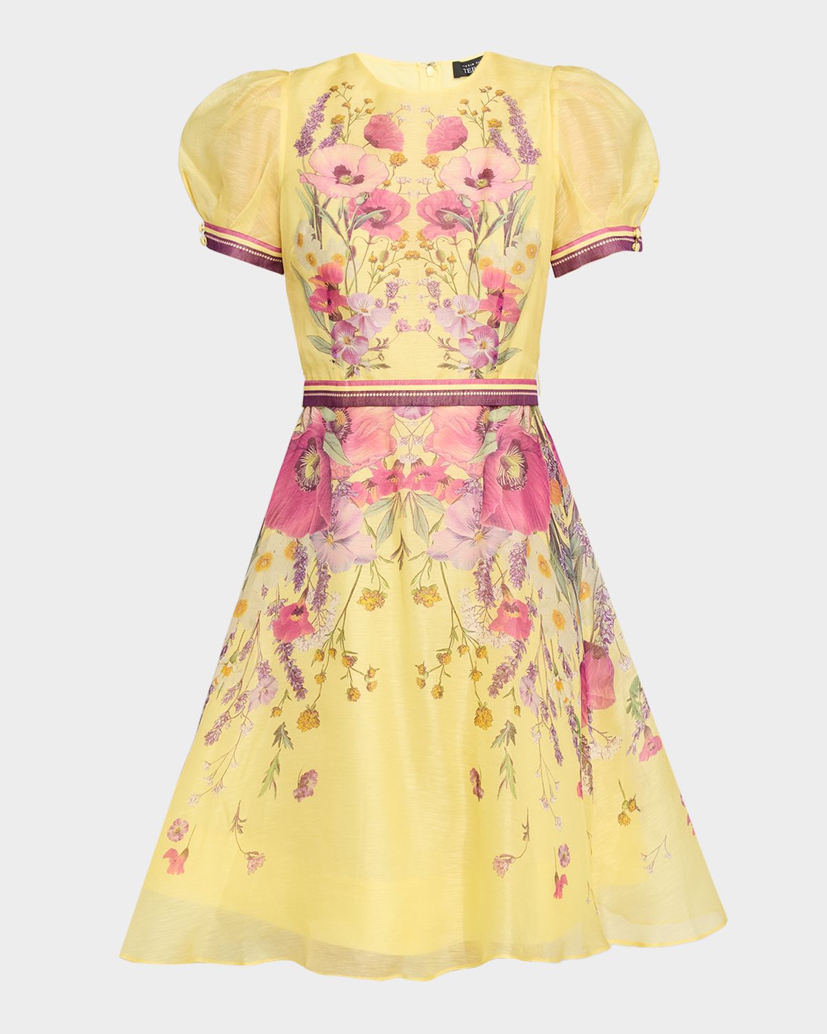 Rickie Freeman for Teri Jon Floral-Print Fit-&-Flare Mini Dress