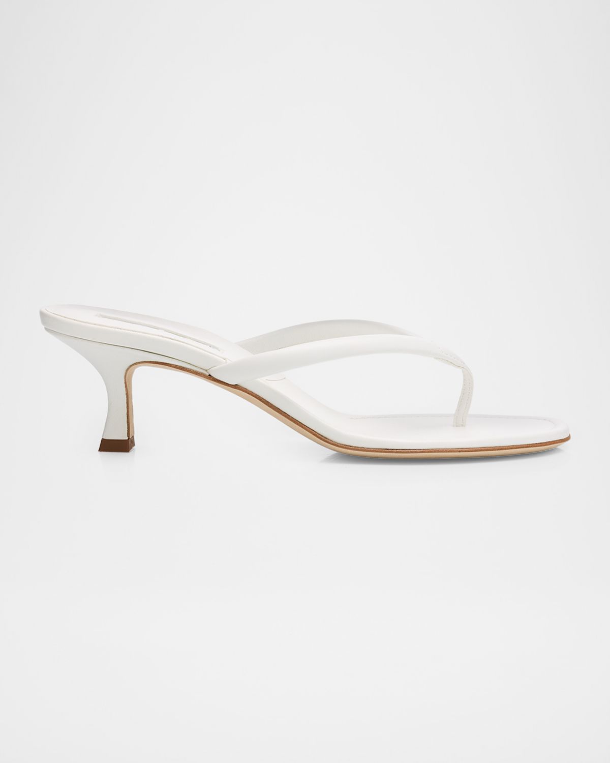 Manolo Blahnik 50mm Paterno Leather Thong Sandals