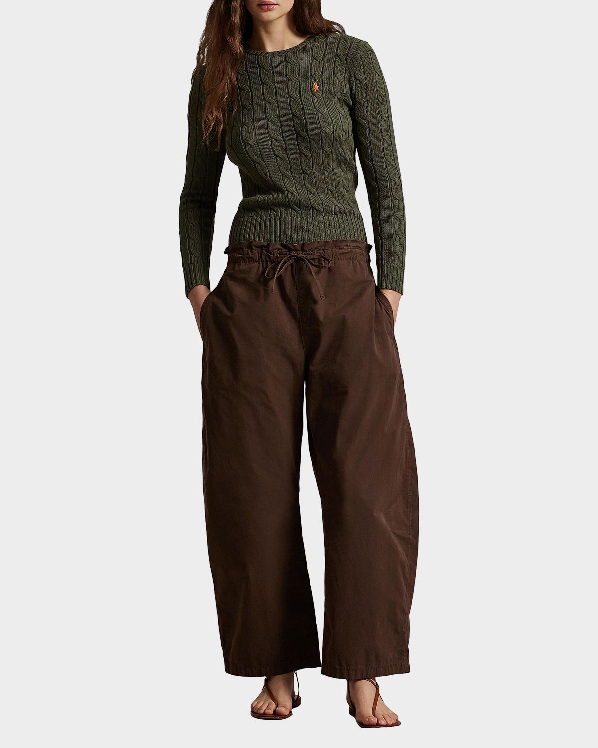 Polo Ralph Lauren Cotton Cable-Knit Crewneck Sweater