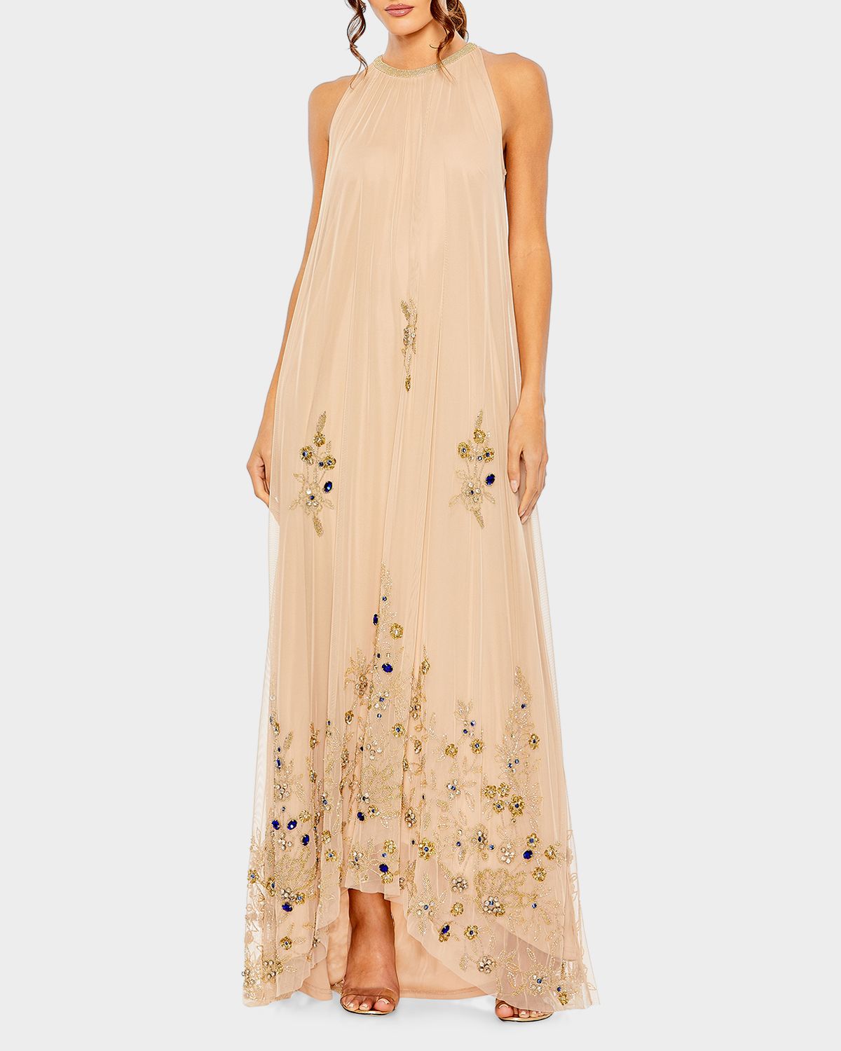 Mac Duggal Embellished Tulle Trapeze Gown