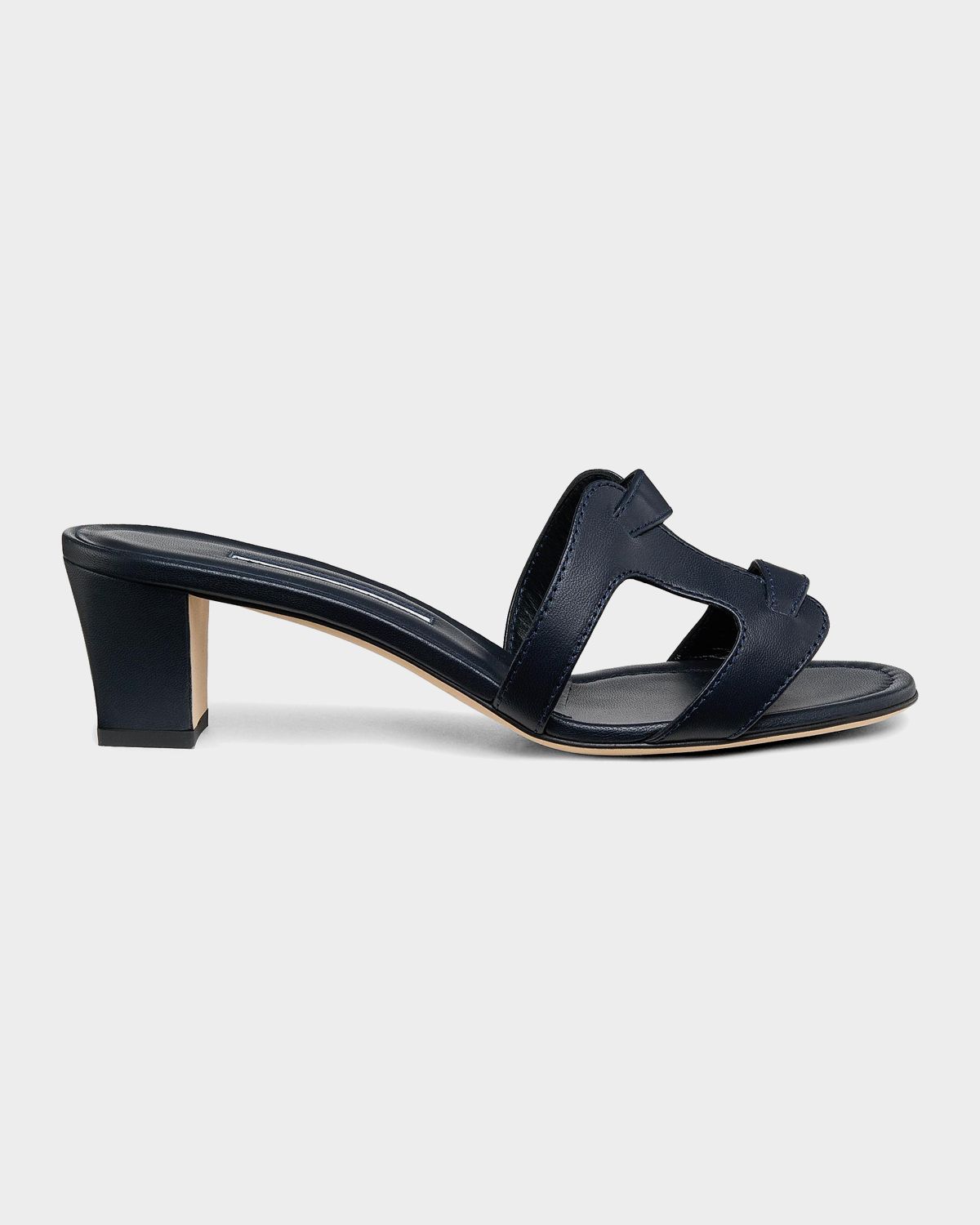 Manolo Blahnik 50mm Grellanu Leather Mule Sandals