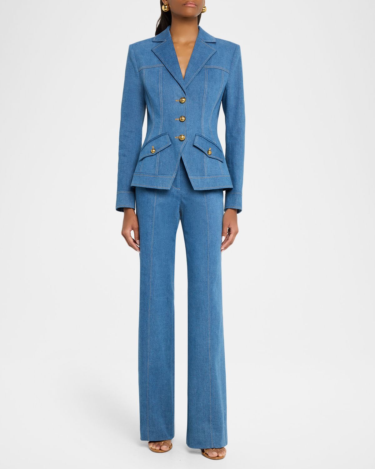 Veronica Beard Randy Single-Breasted Stretch Cotton Jacket